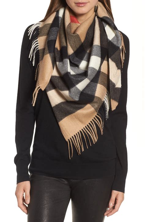 burberry cashmere blend scarf|burberry check cashmere scarf sale.